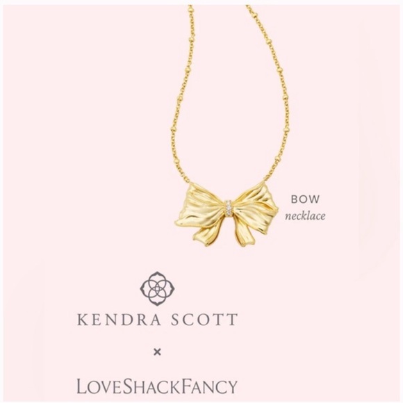 Kendra Scott Jewelry - Kendra Scott x love shack fancy Gold Bow Necklace NEW